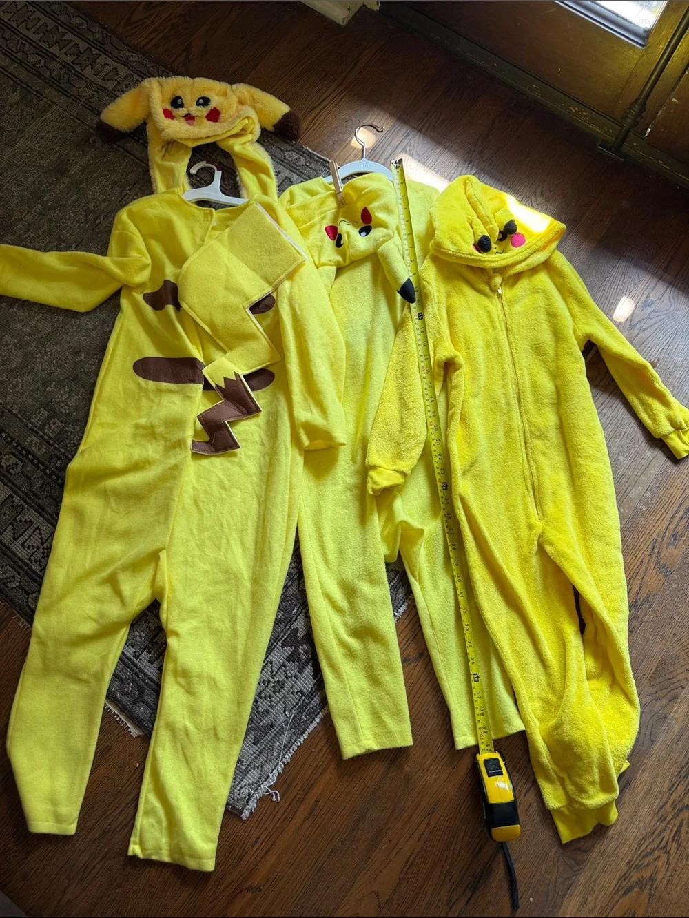 3 Kids Yellow Pikachu-Style Hoodie Onesie Costume 5-7y